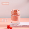 Lovely double drink styles glass coffee cup one cover two usage with straw easy carry cup with lid and straw